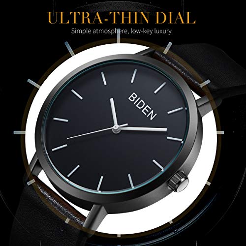 Watch Womens Unisex Simple Casual Leather Waterproof Analog Quartz Dress Wrist Watch - Thumbnail 5