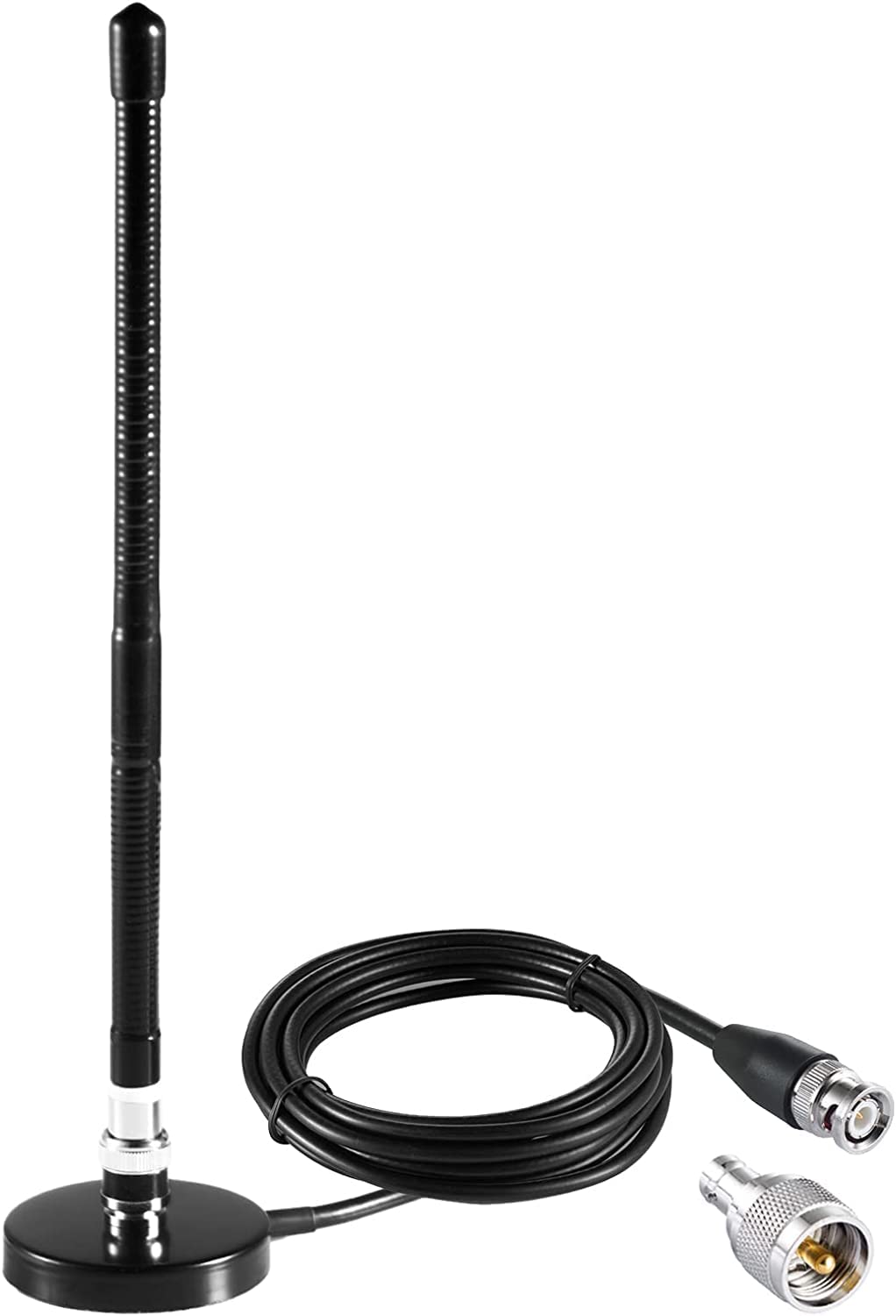 Photo 1 of Long Range 27MHz Soft Whip Magnetic Base CB Radio Antenna with PL-259 BNC Male Connector for Cobra Midland Uniden Maxon President Vehicle Car Truck Mobile Handheld CB Radio Police Scanner, Eifagur