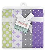 Coney Island Flannel Receiving Blankets For Babies| 4 Pack| 100% Superior Cotton Burp Cloths| Soft, Reusable & Durable| Modern, Cute, Unisex Design For Both Boys & Girls Baby Products