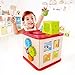 Hape Friendship Wooden Activity Center Play Cube | 5-1 Learning Puzzle Toy for Toddlers | Five Sided Educational Maze Pepe & Friends