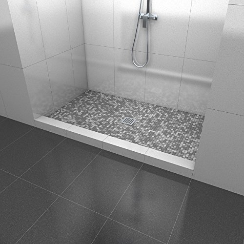 Wedi EcoBath 36" x 48" One-Step Shower Base Kit with Center Drain and Stainless Cover