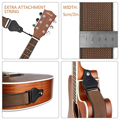 BestSounds Guitar Strap with 3 Pick Holders 100 Soft Cotton Strap For Bass Electric & Acoustic