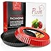 Homder 2 Pack 8.8 Inches Non-Stick Removable Loose Round Bottom Quiche Tart Pan, Tart Pie Pan,Pizza Disk Round Tart Quiche Pan with Removable Base(Red and Black)