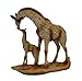 Zeckos A Mother's Love Giraffe and Calf Wood Finish Resin Statue 7 Inches High