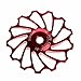 OVERMAL 13T MTB Ceramic Bearing Jockey Wheel Pulley Road Bike Bicycle Rear Derailleur (Red)