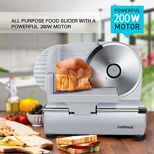 Meat Slicer, CUSIMAX Electric Deli Food Slicer with Two 7.5'Removable