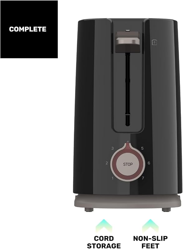 - Toaster Mytoast Nero 1000W | 7 Bräunungsstufen | Extra lange 26x3,8 cm Schlitze | Selbstzentrierung | Krümelschublade | Extra Hebefunktion | Kabelaufbewahrung | Rutschfeste Füße — Foto 8 von 8