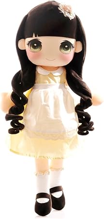 Amazon ノーブランド品 懐かしのかわいい 文化人形 レトロ ドール 王女 誕生日プレゼント かわいい ニットおもちゃ 少女 人形 ぬいぐるみ バースデー贈り物 ドール内祝い結婚祝い 65cm イエロー ぬいぐるみ おもちゃ