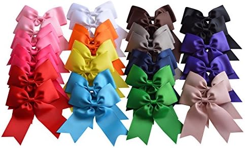 Boutique 30pcs 4in Baby Girls Cheer Leading Hair Bow Clips Grosgrain Ribbon Barrettes Headbands Party Hair Clips Hair Accessories for Girls Teens Kids