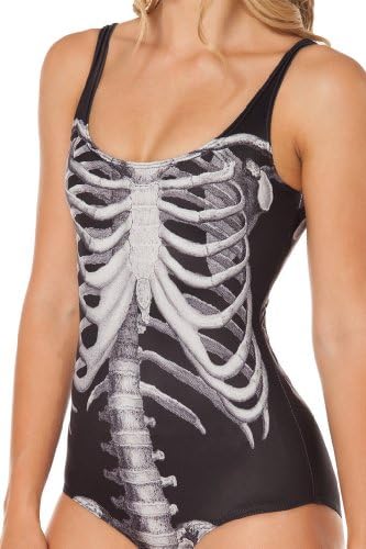 Aoibox Women Digital Print One Piece Tight Stretch Swimsuit Swimwear