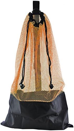Mesh Bag Draw String w/ Shoulder Strap (Orange)
