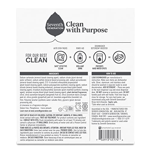 Seventh Generation Power+ Dishwasher Detergent Packs for Sparkling