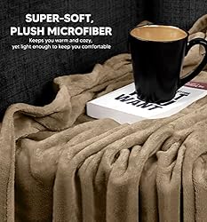 Utopia Bedding Fleece Blanket King Size Camel