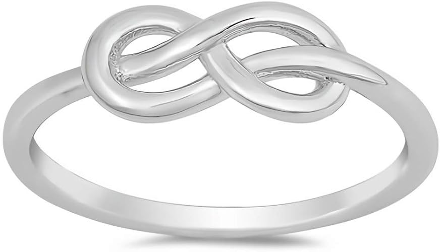 Amazon Com Glitzs Jewels 925 Sterling Silver Infinity Ring Infinity Knot Cz Jewelry Gift For Women Jewelry