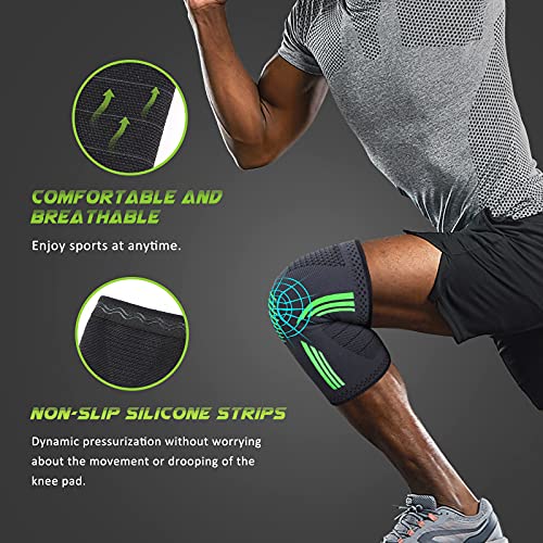 Ginocchiera Sportiva Compressione Ginocchio -Ginocchiera Ortopedica Rotulea Tutore Ginocchio Legamenti Elastica Design Antiscivolo, per Corsa, Sport, Allevia Gli Infortuni Sportivi e l\'Artrite -M