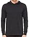Yoga Clothing For You Mens Lightweight Long Sleeve Hoodie Tee Shirt, Large Charcoal Black Triblend