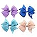 20pcs/lot Mutilcolor 4 inch Grosgrain Ribbon Hair Bows Girl Boutique Bow Baby Childs Handmade Diy Hairbows with Clip Kids Hair Accessories
