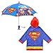 DC Comics Kids Umbrella and Poncho Raincoat Set, Batman & Superman Boys Rain Wear for Toddler 2-3 or Kids 4-7