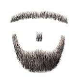 MAYMII 100% Human Hair Fake Men's Man Beard Makeup Mustache Perfect for Costume And Party