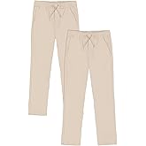 Approved School Wear Boys' School Uniform Pull On Pants, Stretch Twill & Drawstring Waist, Multipack