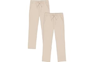 APPROVED SCHOOL WEAR ASW Approved School Wear Boys' School Uniform Pull On Pants, Stretch Twill & Drawstring Waist, Multipack