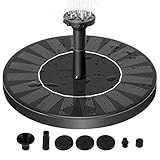 Zomma Solar Fountain Pump, Free Standing 1.4W Bird Bath Fountain Pump for Garden and Patio, Solar Panel Kit Water Pump