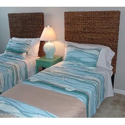 AD 3 Piece Blue Nautical Full Queen Quilt Set, White Sand Nature Coastal Beach Theme Bedding, Turquoise Waves Star Fish… 51YzRr RszL
