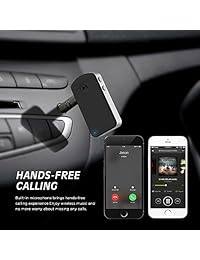 friencity Bluetooth receptor de audio con micrófono, CSR avanzado inalámbrico V4.1 Manos libres, Kits de coche AUX Adaptador con clavija de para estéreo del coche, Home auriculares altavoz sistema de sonido de alta fidelidad