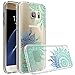 Galaxy S7 Case, SmartLegend Retro Totem Half Mandala Floral Pattern Crystal Clear Acrylic PC Hard Back Cover with TPU Slim Bumper Frame Hybrid Transparent Protective Case for Samsung Galaxy S7 - Clear