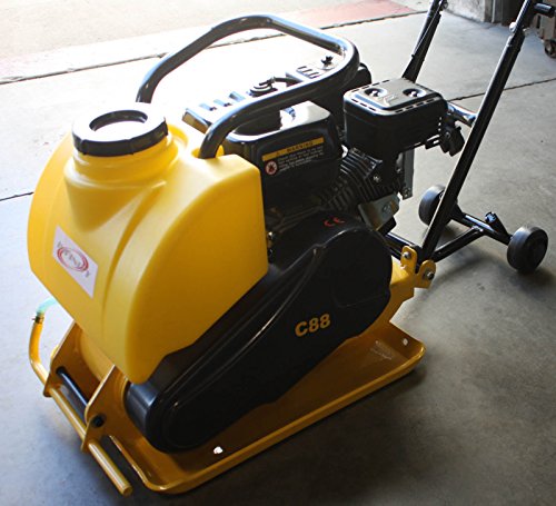 9TRADING 6.5HP Gas Power HD Plate Compactor Tamper Rammer with Water Tank