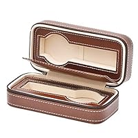 JIANGXIUQIN Watch Box Watch Storage Display Box Leather Case 2 Grids Faux Storage Zipper Case for Men Women