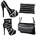 SHOW STORY Punk Black Zip Gothic Platform Stiletto Ankle Bootie Boots,LF80845