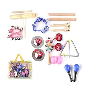 Image of Unee1 Musical Instruments for Toddlers 1-3 Children Wooden Percussion Musical Toys with Carrying Bag