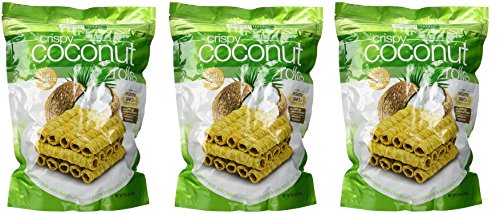 Tropical Fields Crispy Coconut Rolls with Sesame Seeds, 3 Pack (9.3 oz)