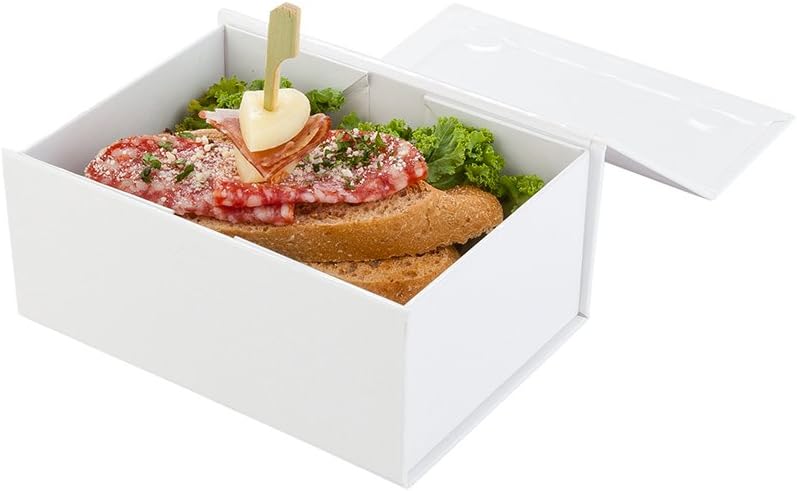 5 x 4 x 2.4 Inch Magnetic Gift Boxes, 10 Sturdy Collapsible Gift Boxes - For Groomsman And Bridesmaid Proposals, Built-In Lid, White Paper Luxury Storage Boxes, Food Safe, Grease-Resistant