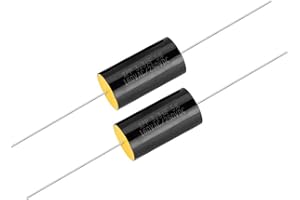 DEWIN 2pcs Audio Capacitor, Capacitor Frequency Divider Capacitance Audio Speaker Capacitor with Pure Copper Wire Pins (3.3uF)