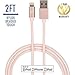 vCharged iPhone Charger Cable [2 FT] MFi Certified Lightning Cord Compatible with iPhone 12 Pro Max/11 Pro/X/Xs/iPad Air/Mini/AirPods (Pink/Rose Gold)