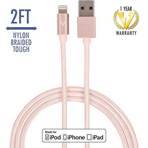 Rose Gold Iphone Charger Charger 6ft Charging Cable Cord Nylon Braided Usb Data Sync Charge