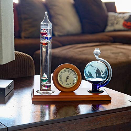 Lily's Home Analog Weather Station, with Galileo Thermometer, Glass