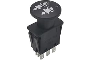 TUYOMEII PTO Switch, 2 Positions, 8 Terminals, Black, Push Button, ON-OFF, Fit For Craftsman Ariens & Husqvarna Lawn Tractor