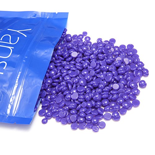 Yansu Depilatory Wax Hot Melt Hard Wax Beads For Body Hair Removal Brazilian Women/Men European Beads 300g/10.6oz+10pcs Tongue Depressor (Lavender)