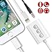 2 in 1 iphone X/8/7 adapter, Reflying RCA105 Lightning to 3.5mm Headphone Jack Audio Adapter with Remote Lightning Charging Port for for iPhone X, iPhone 8, iPhone 8 Plus, iPhone 7 and iPhone 7 Plus