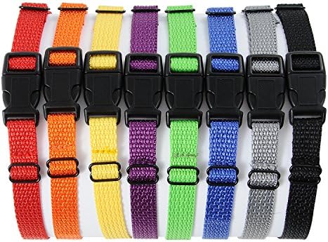 All4pet DC-B30 Soft Nylon Puppy ID Buckle Collars & Bands (Set of 8)
