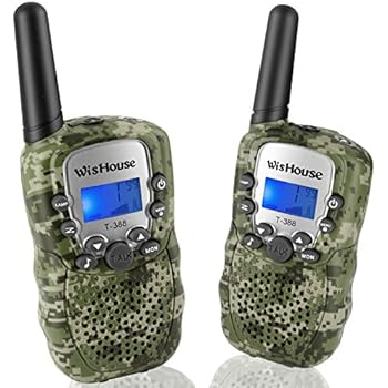 Wishouse Walkie Talkies for Kids,Popular Toys for Boys and Girls Best Handheld Woki Toki with Flashlight,License Free Kids Survival Gear for Hunting and Outdoor Adventure(T388 Camouflage 2 Pack)