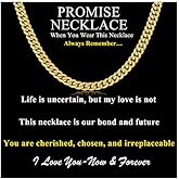 CHENETOILE Promise Necklace for Him - 8mm Gold Cuban Link Chain for Men, Sentimental Gift for Boyfriend, Cuban Chain Necklace for Birthday Anniversary Christmas Jewelry Gift Ideas Box+Card