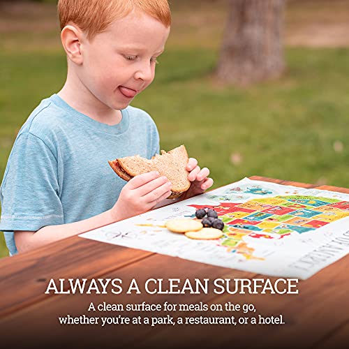 World and US Map Educational Disposable Placemats for Baby, Toddler and