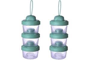 IENYPA Baby Milk Powder Formula Dispenser, Formula Container for Travel, Non-Spill Stackable Baby Snack Storage Container with Handle, Portable Baby Feeding Mixer Bottle, BPA-Free, 2 Pack (Green)