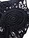 CXINS Women's Sexy Handmade Crochet Bikini Swimsuit Cover Hollow Out Tassels Beach Dress Size L Black