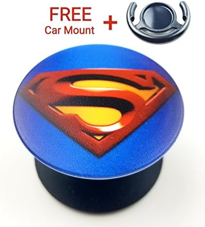 Pop Out Phone Holder Great Grip Socket by TXi (Superman #2)