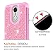 LeYi LG Aristo Case,LG Risio 2 Case,LG Phoenix 3/ Fortune/Rebel 2 LTE/ K8 2017 Case with HD Screen Protector for Girl Women, Glitter Cute [PC Silicone Leather] Protective Case for LG LV3 TP Pink